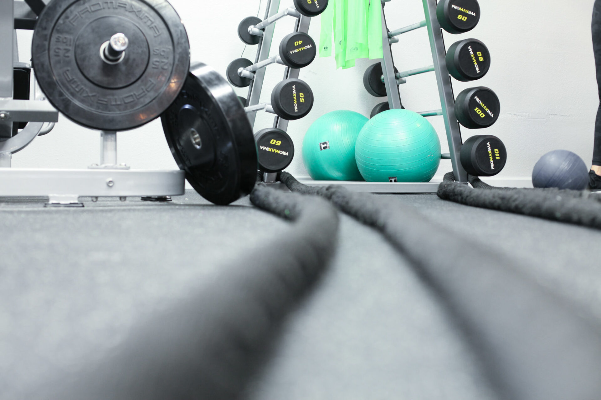 Weight training equipment at Iron Lady Fitness gym